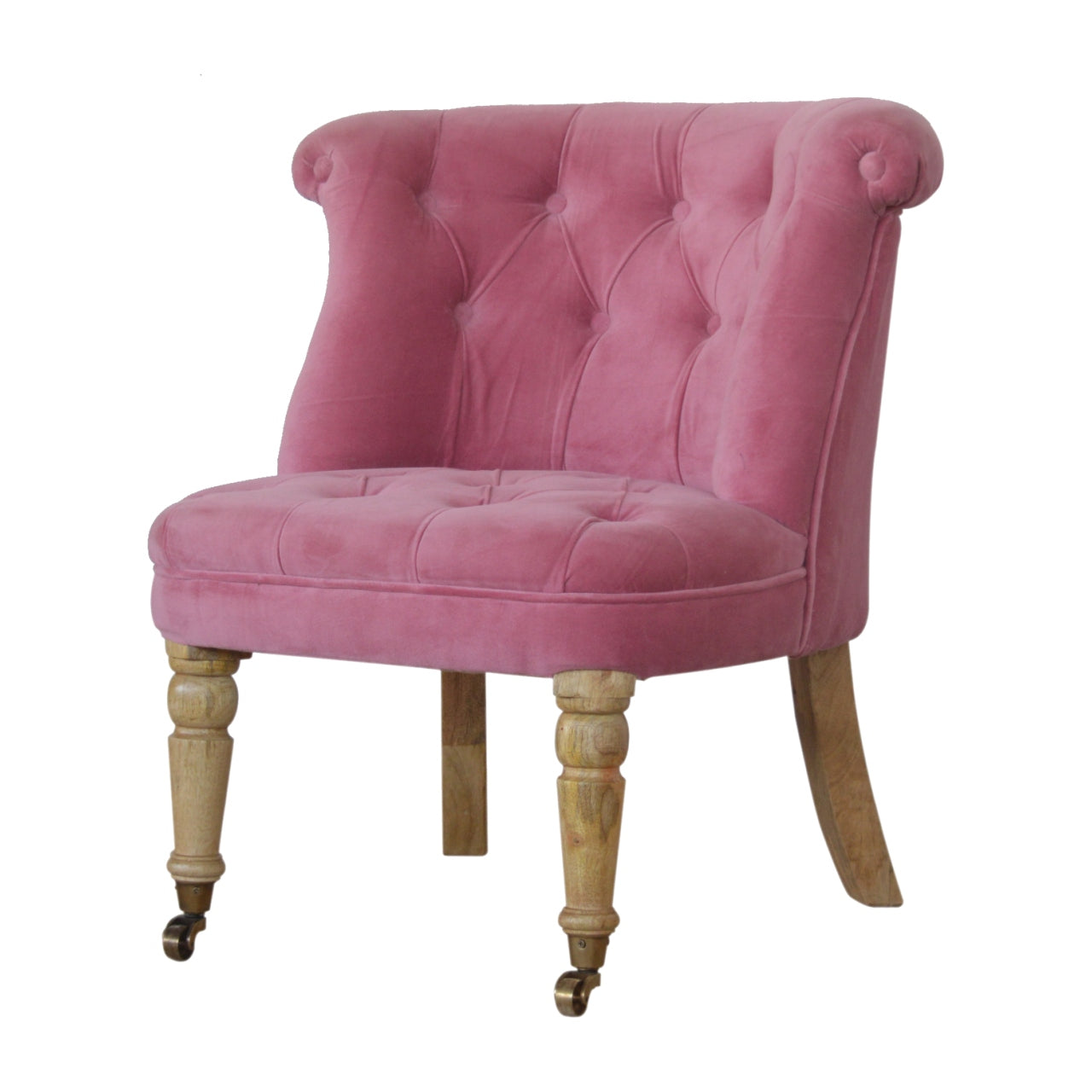 Pink Velvet Accent Chair