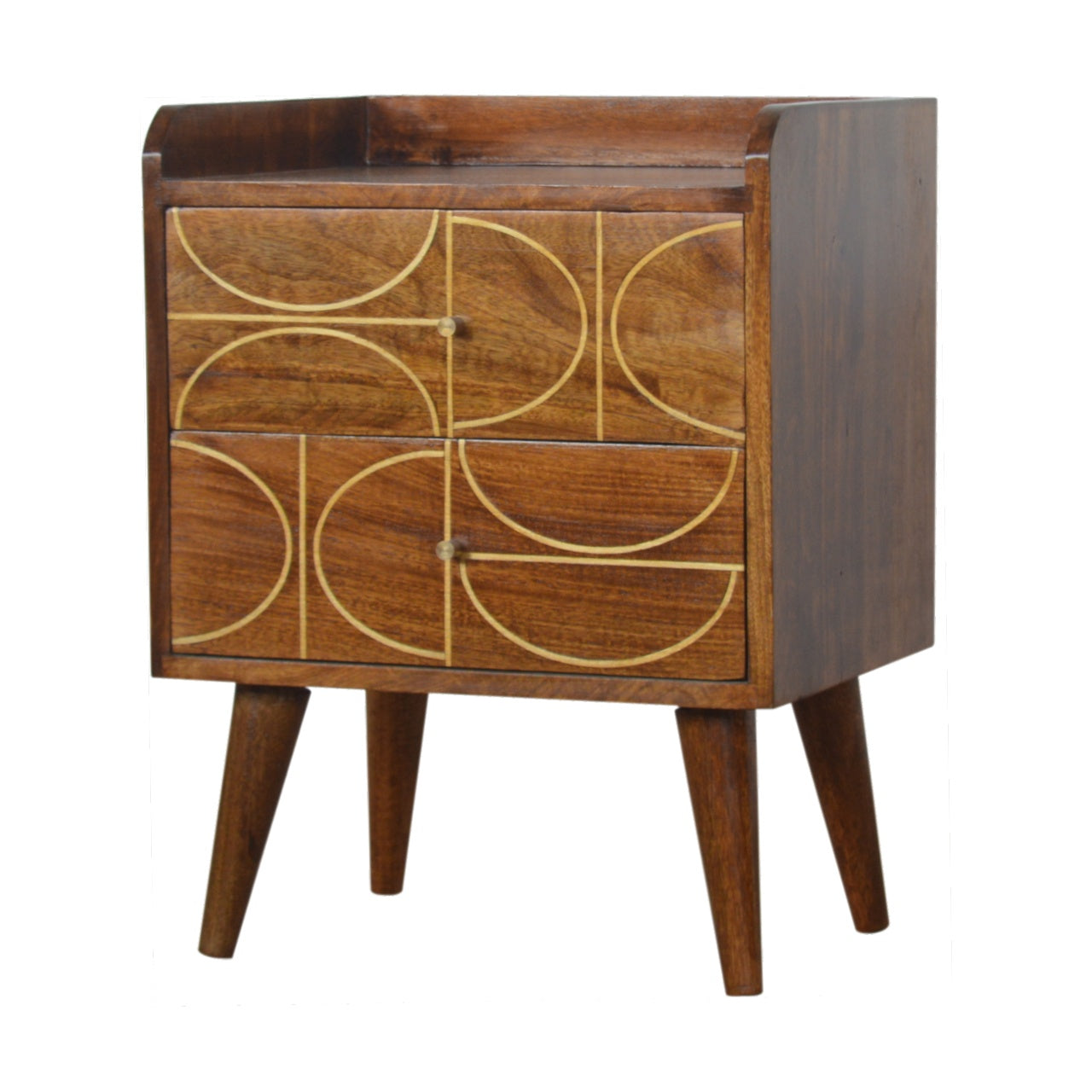 Chestnut Inlay Abstract Bedside