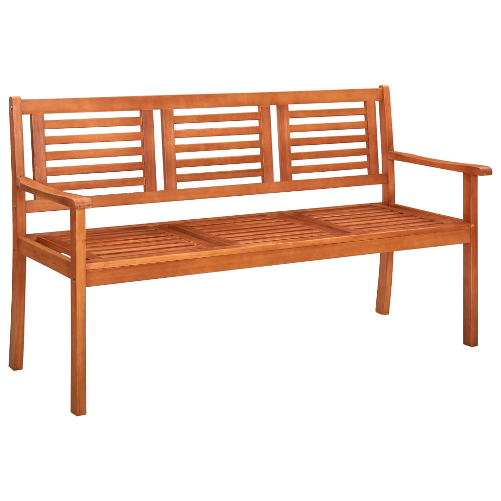 vidaXL 2-Seater Garden Bench 120 cm Solid Eucalyptus Wood at Willow and Wine