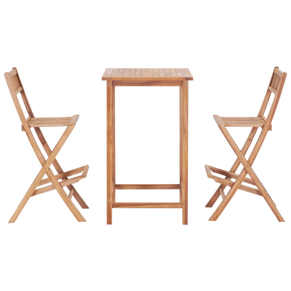 vidaXL 3 Piece Bar Set Solid Teak Wood at Willow and Wine