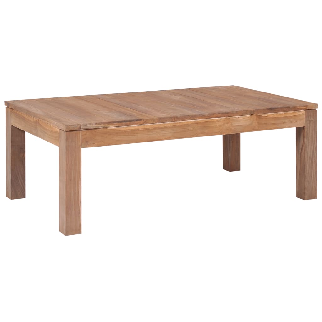 vidaXL Coffee Table Solid Teak Wood with Natural Finish 60x60x40 cm at Willow and Wine