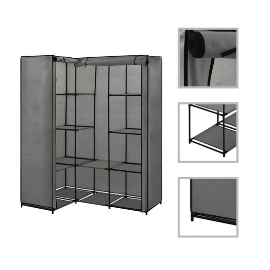 vidaXL Corner Wardrobe Grey 130x87x169 cm at Willow and Wine