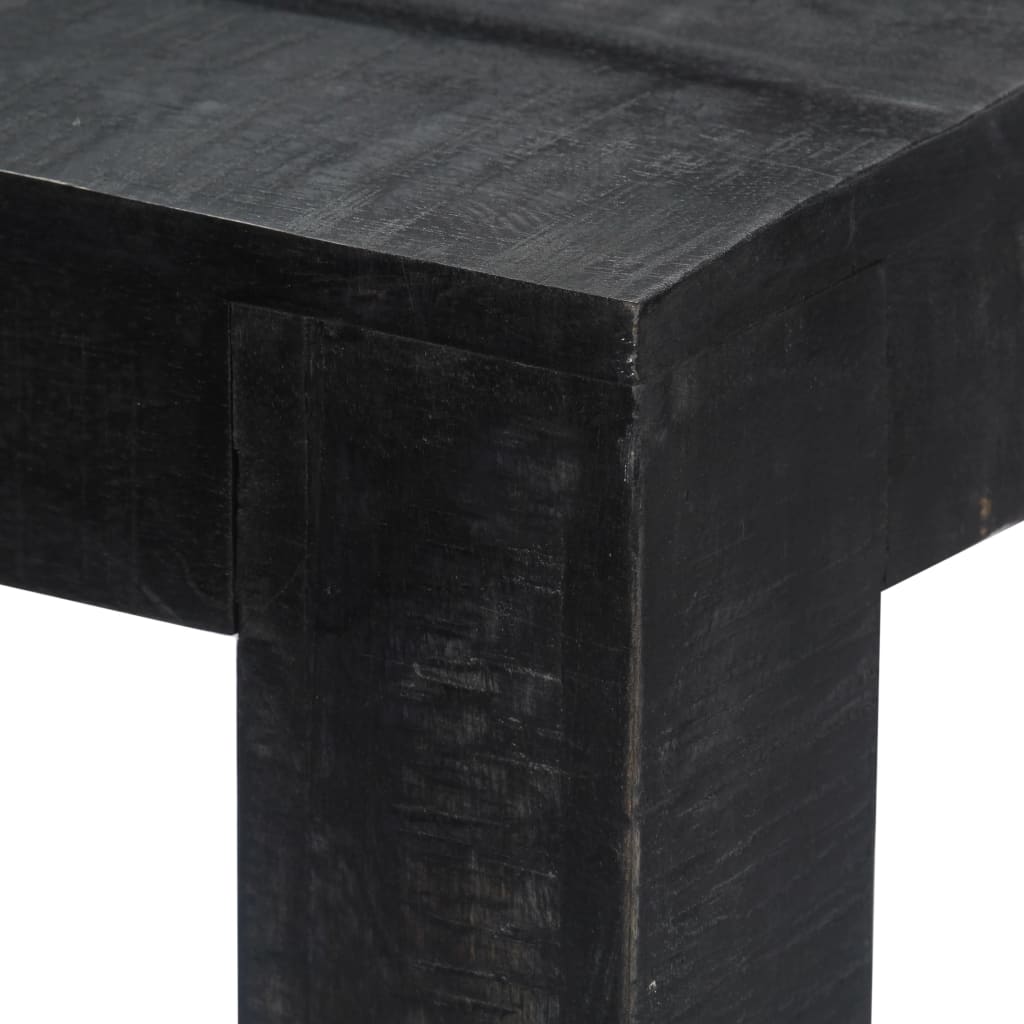 vidaXL Dining Table Black 118x60x76 cm Solid Mango Wood at Willow and Wine