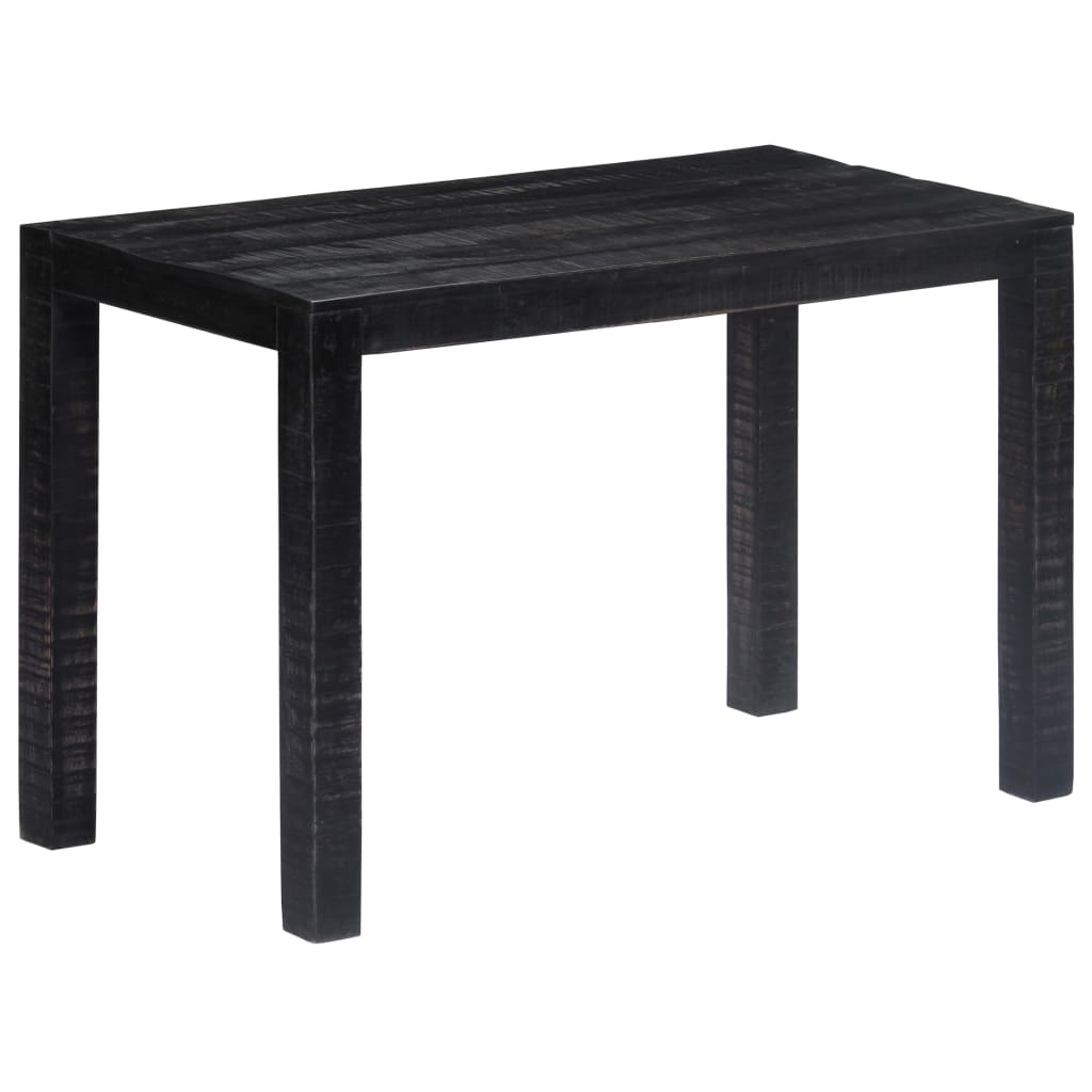 vidaXL Dining Table Black 118x60x76 cm Solid Mango Wood at Willow and Wine