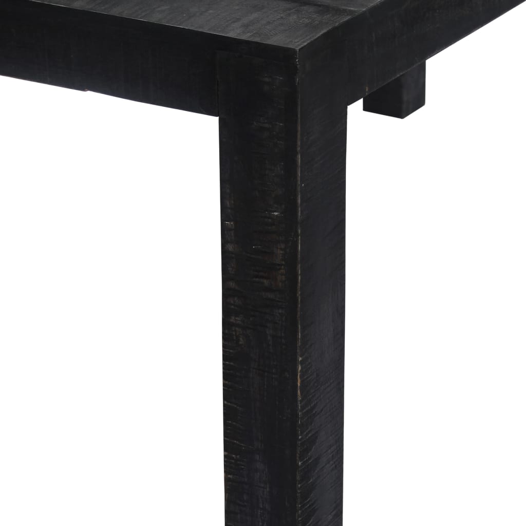 vidaXL Dining Table Black 118x60x76 cm Solid Mango Wood at Willow and Wine