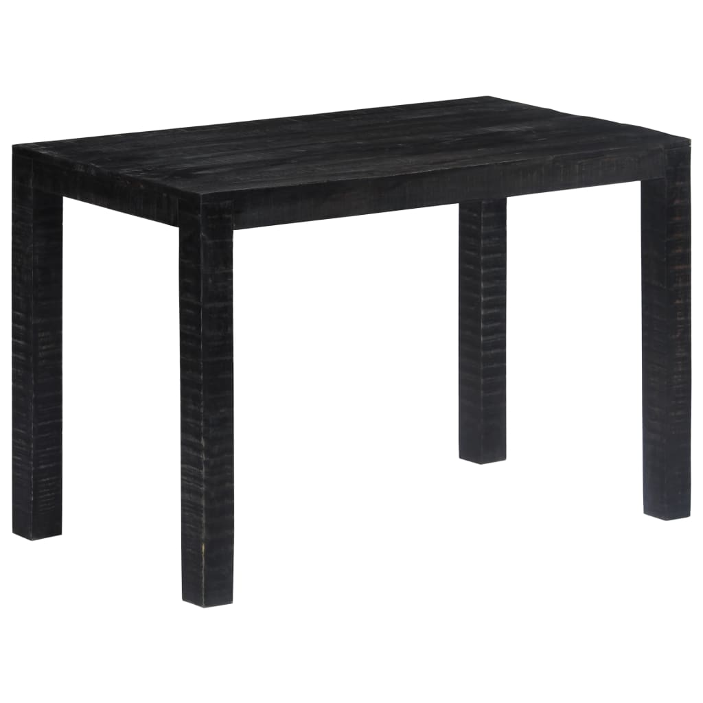 vidaXL Dining Table Black 118x60x76 cm Solid Mango Wood at Willow and Wine