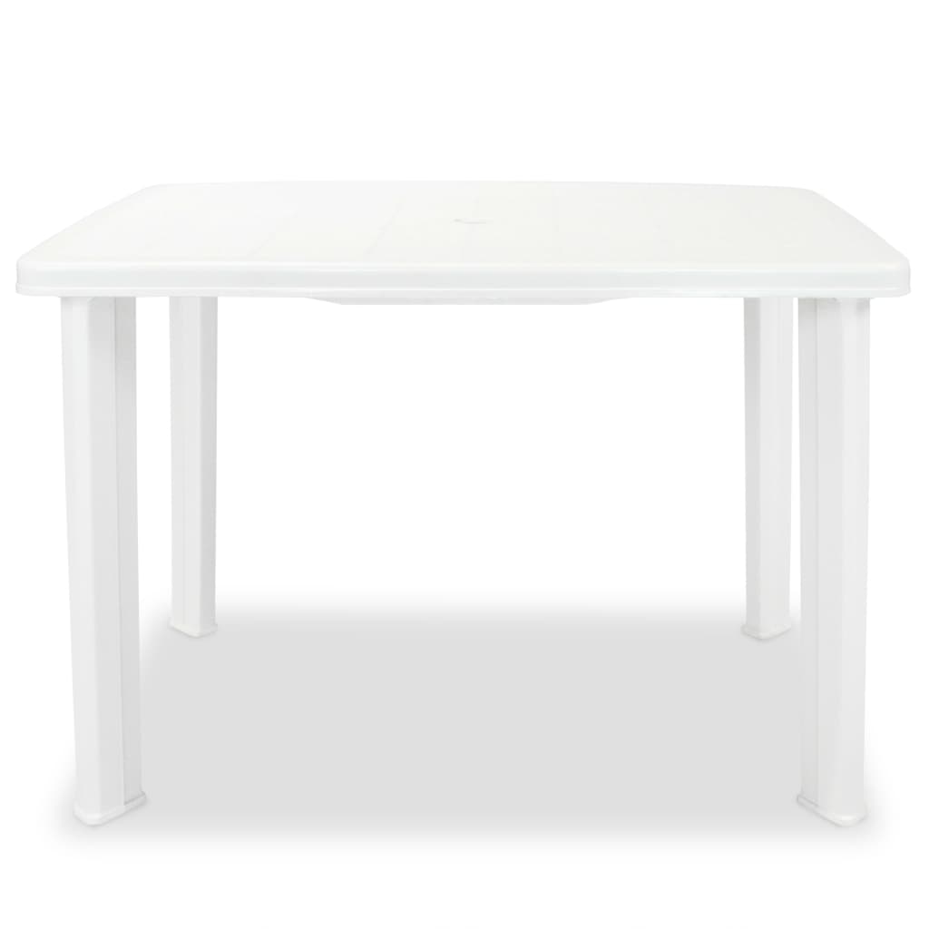 vidaXL Garden Table White 101x68x72 cm Plastic at Willow and Wine