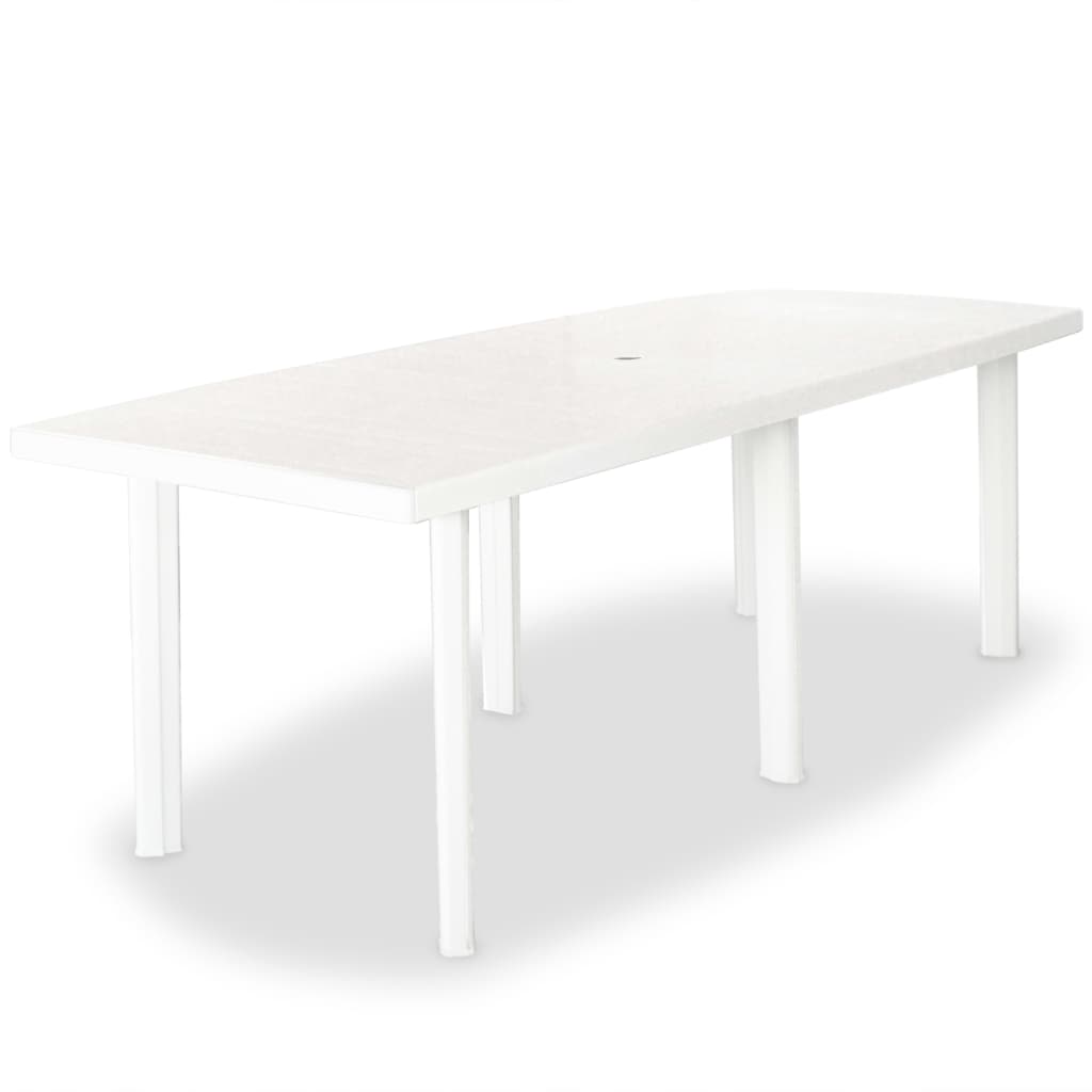 vidaXL Garden Table White 101x68x72 cm Plastic at Willow and Wine