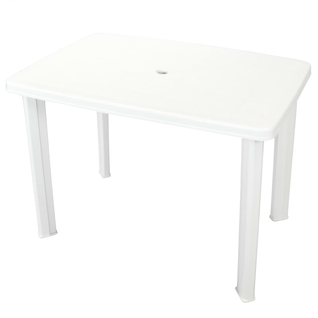 vidaXL Garden Table White 101x68x72 cm Plastic at Willow and Wine