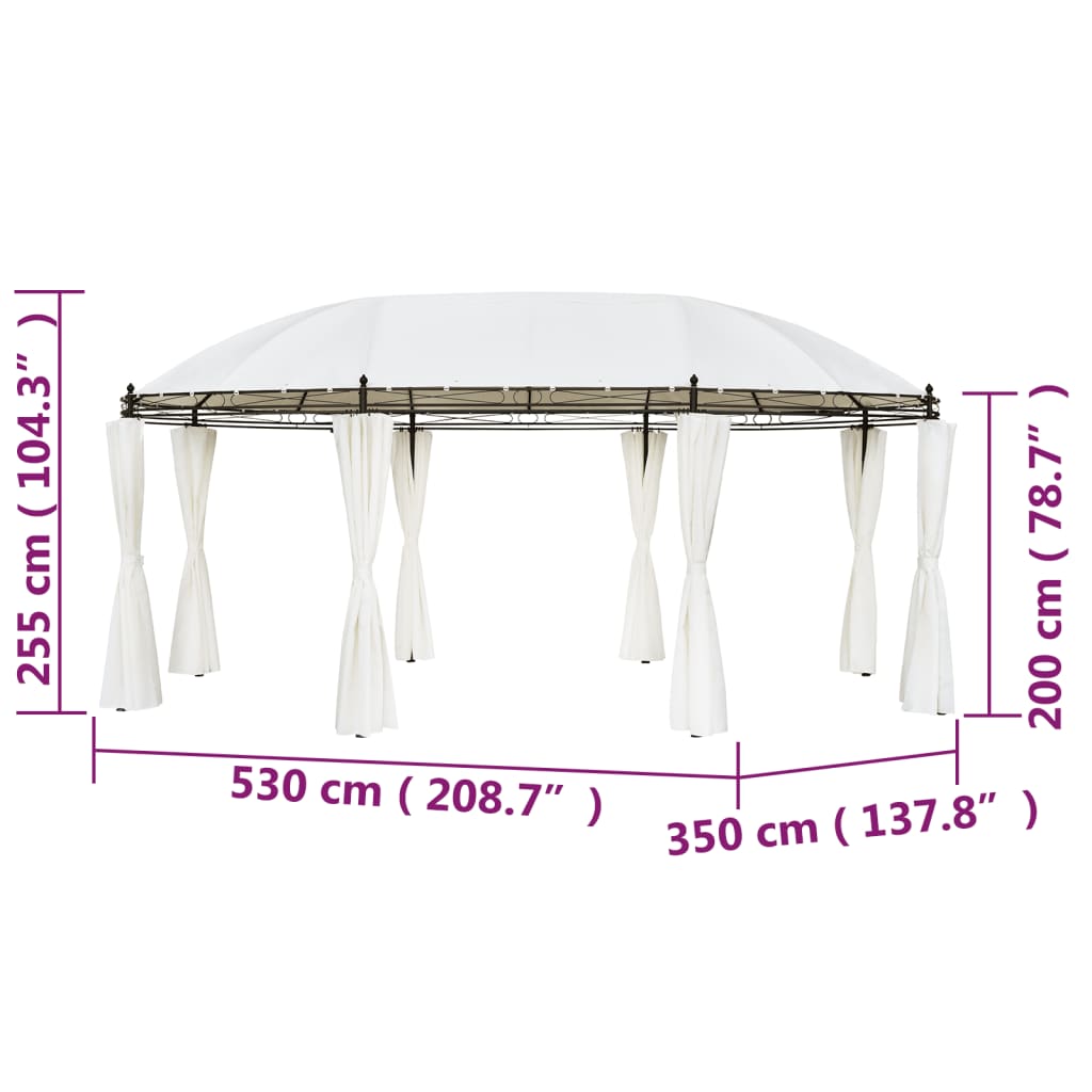 vidaXL Gazebo Cream White 530x350x265 cm at Willow and Wine