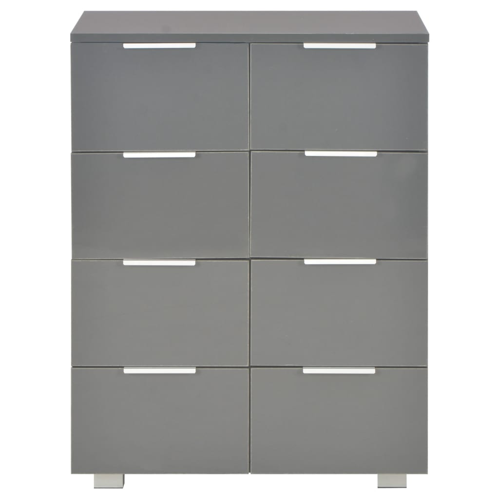 vidaXL Sideboard High Gloss Grey 60x35x80 cm Engineered Wood at Willow and Wine