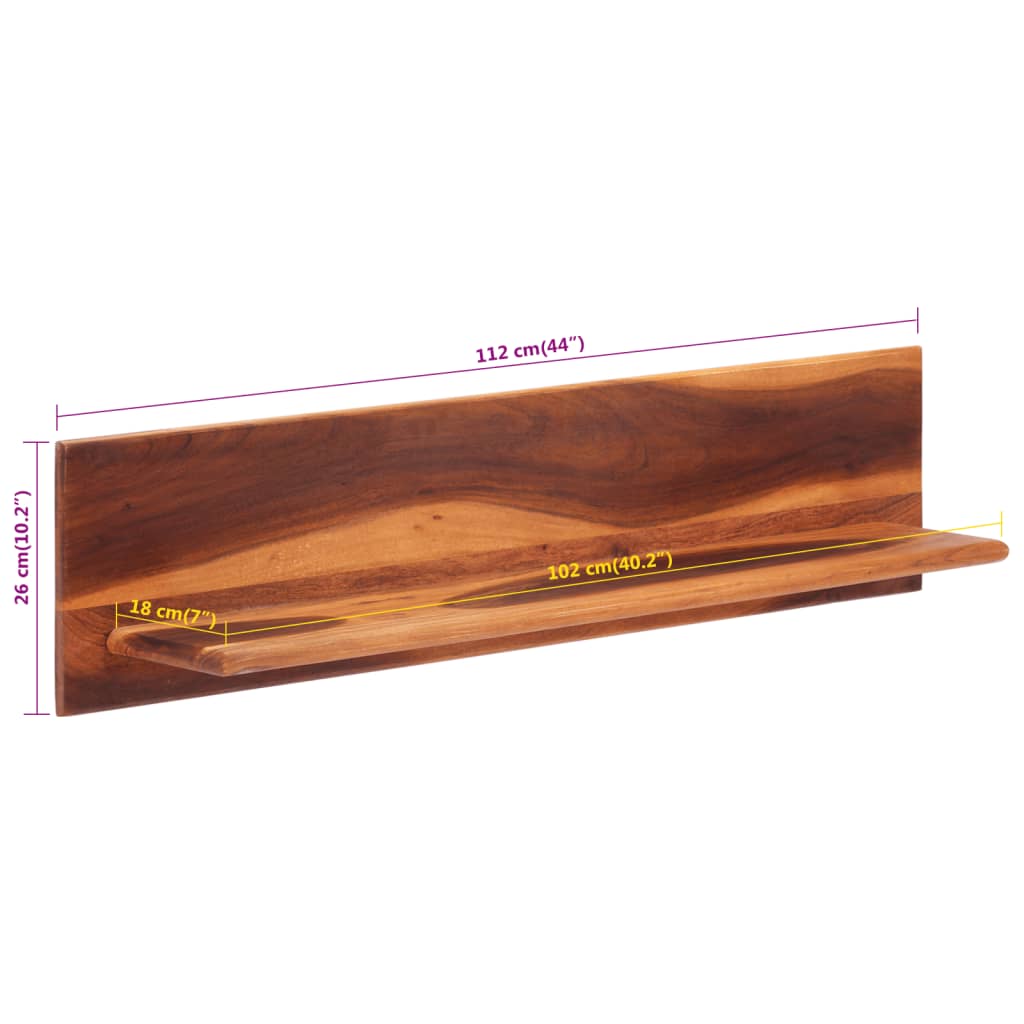 vidaXL Wall Shelves 2 pcs 112x20x26 cm Solid Wood Acacia at Willow and Wine