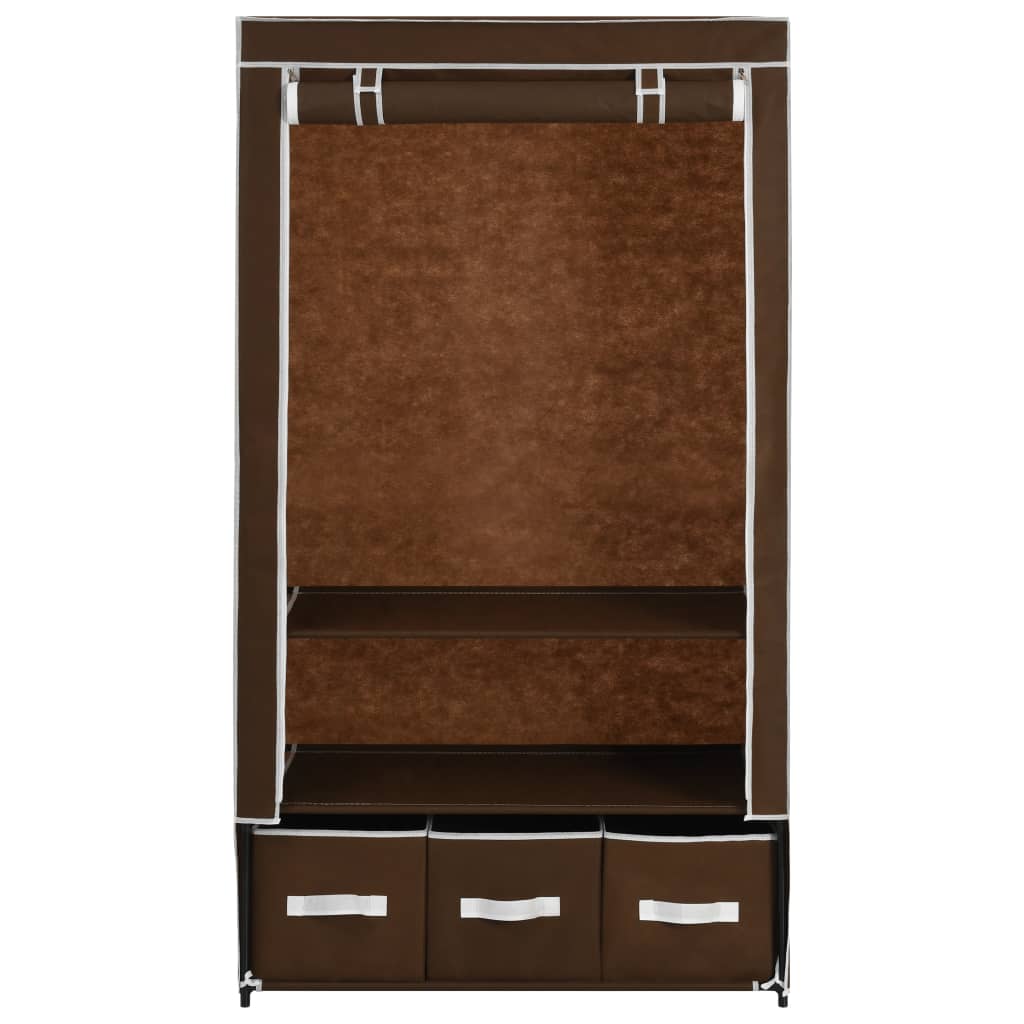 vidaXL Wardrobe Brown 87x49x159 cm Fabric at Willow and Wine