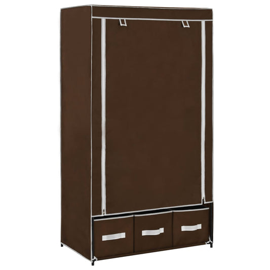 vidaXL Wardrobe Brown 87x49x159 cm Fabric at Willow and Wine