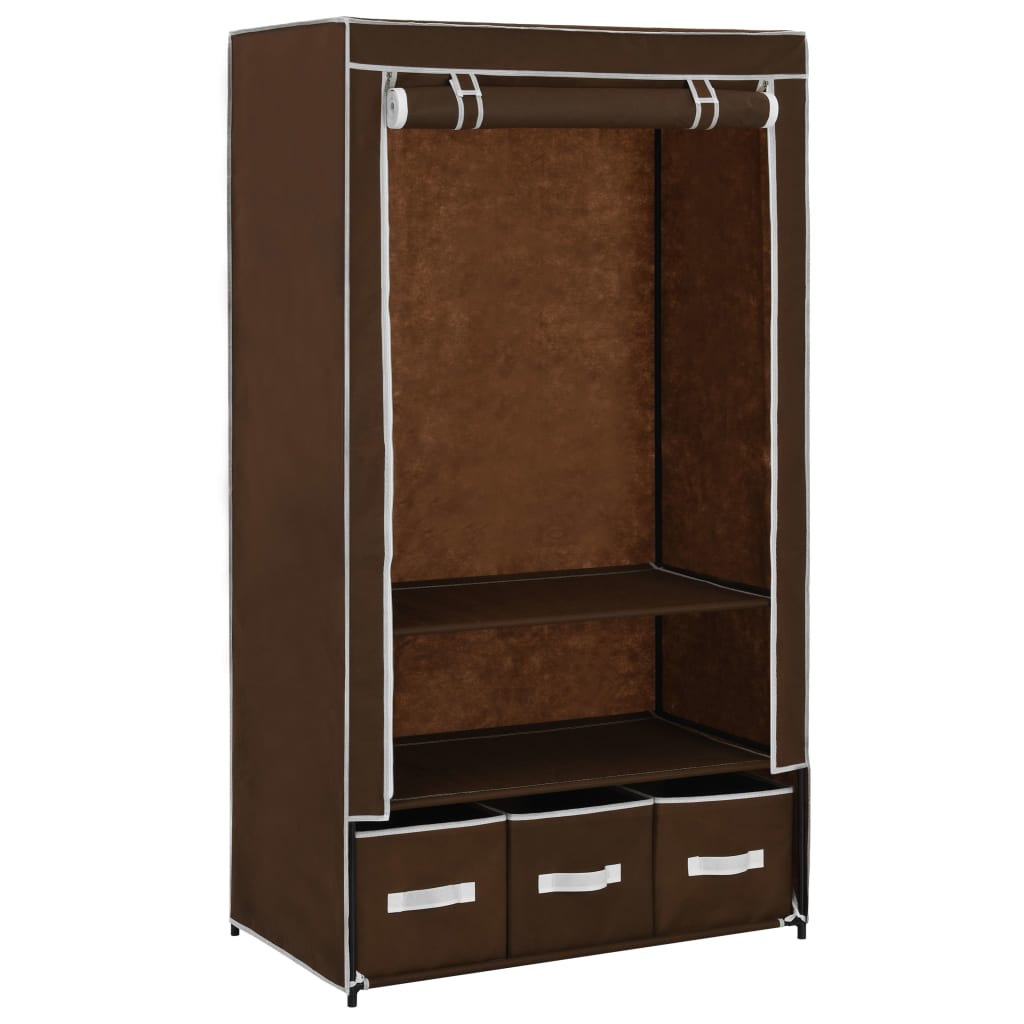 vidaXL Wardrobe Brown 87x49x159 cm Fabric at Willow and Wine