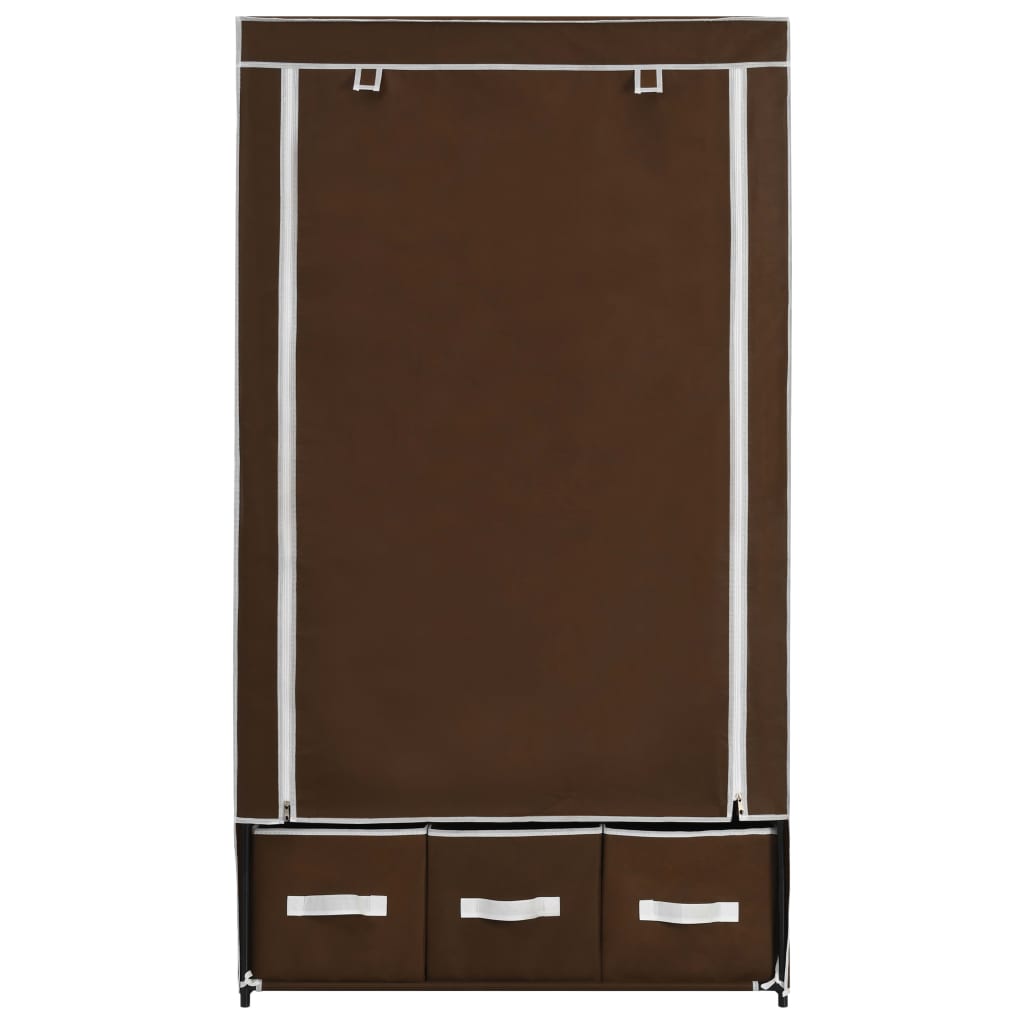 vidaXL Wardrobe Brown 87x49x159 cm Fabric at Willow and Wine