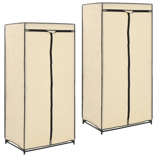 vidaXL Wardrobes 2 pcs Cream 75x50x160 cm at Willow and Wine