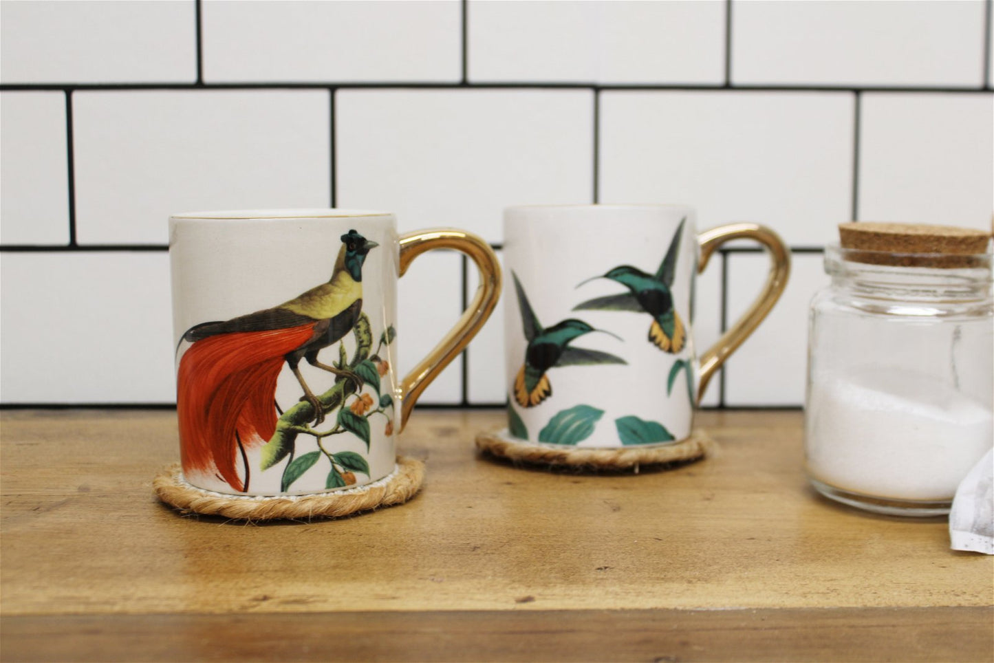 Birds of Paradise Mugs Willow and Wine
