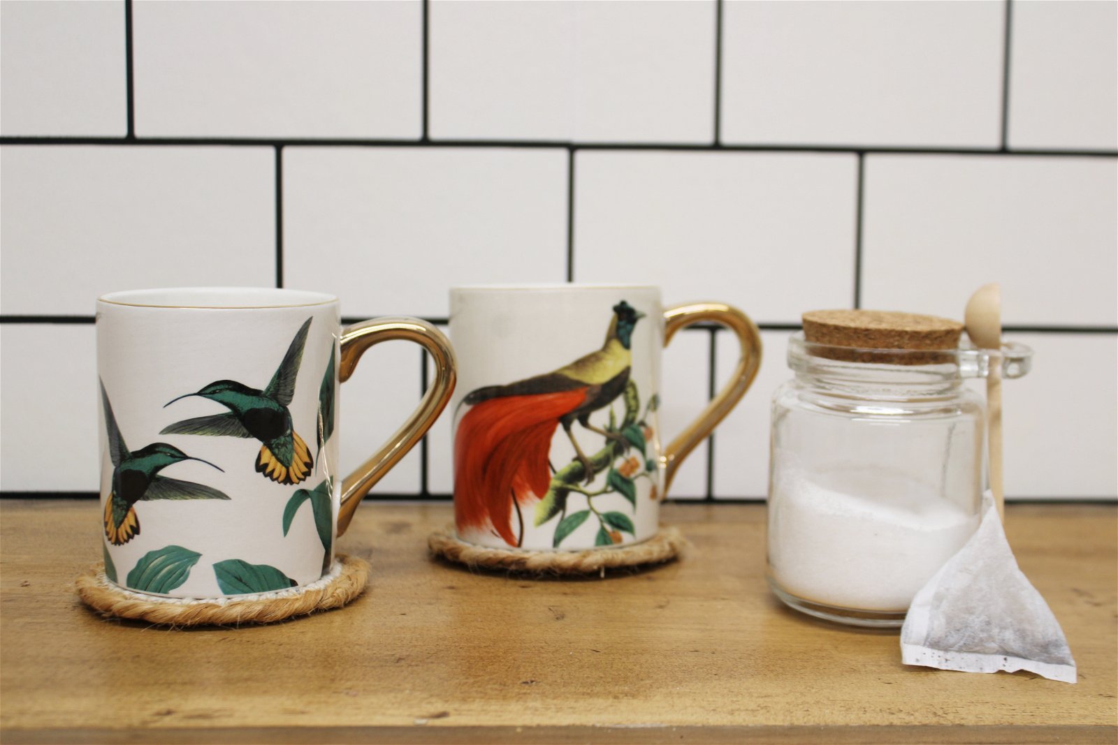 Birds of Paradise Mugs Willow and Wine