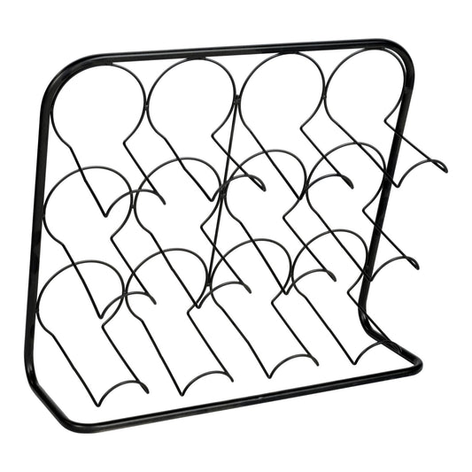 Black Metal Wire 12 Wine Bottle Holder Willow and Wine