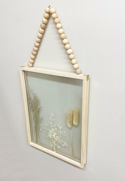 Dried Wildflower Wall Hanging Picture Willow and Wine