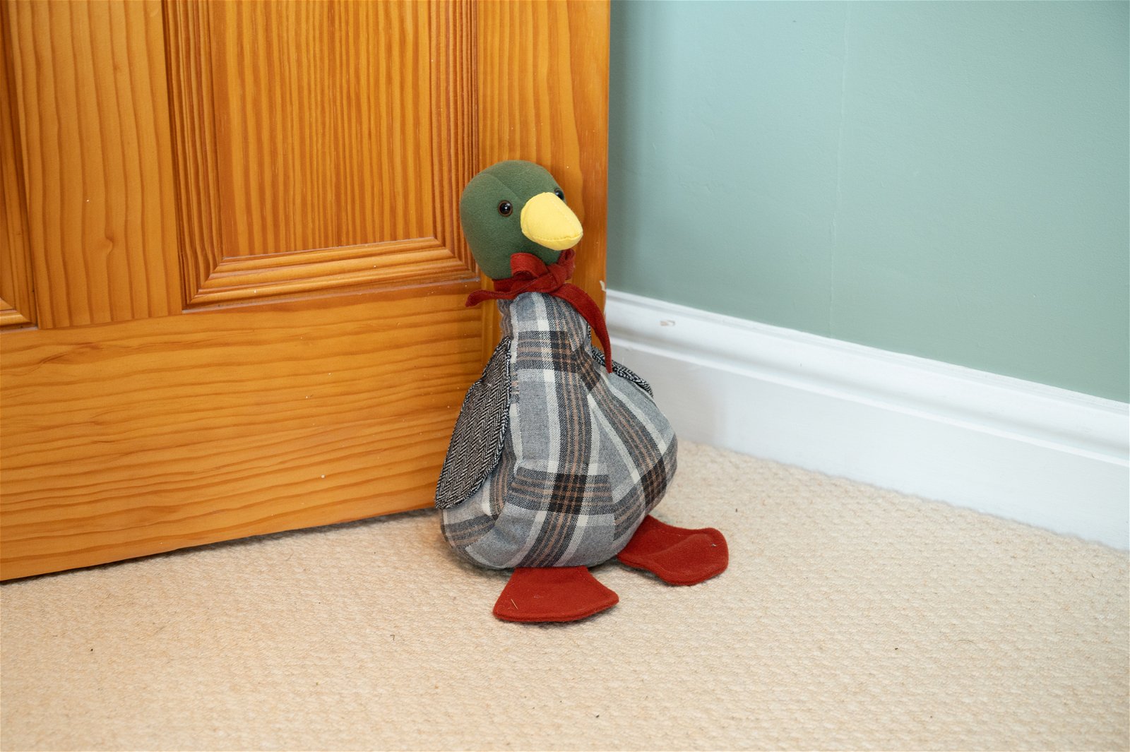 Duck Fabric Door Stop 32cm Willow and Wine