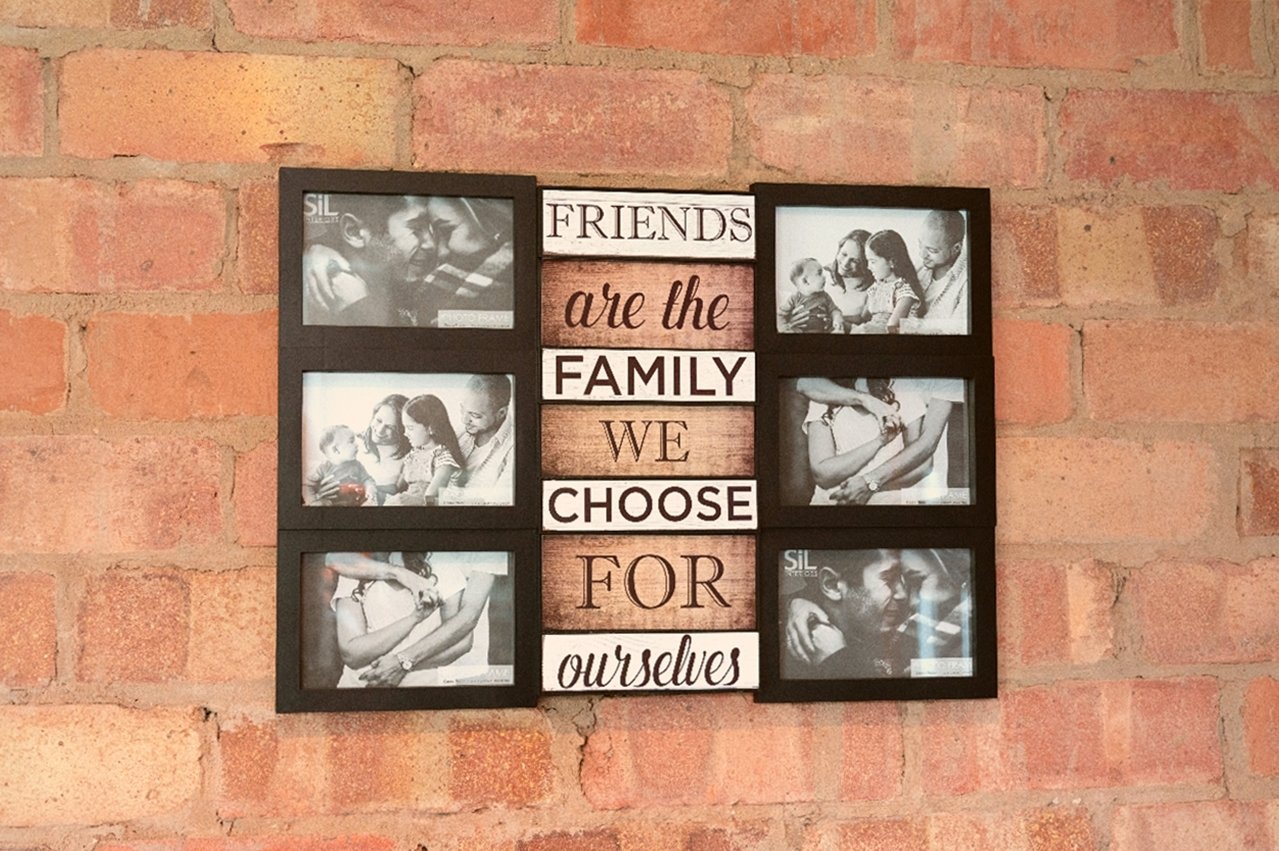 Family Themed Black Multi Photo Frame Willow and Wine