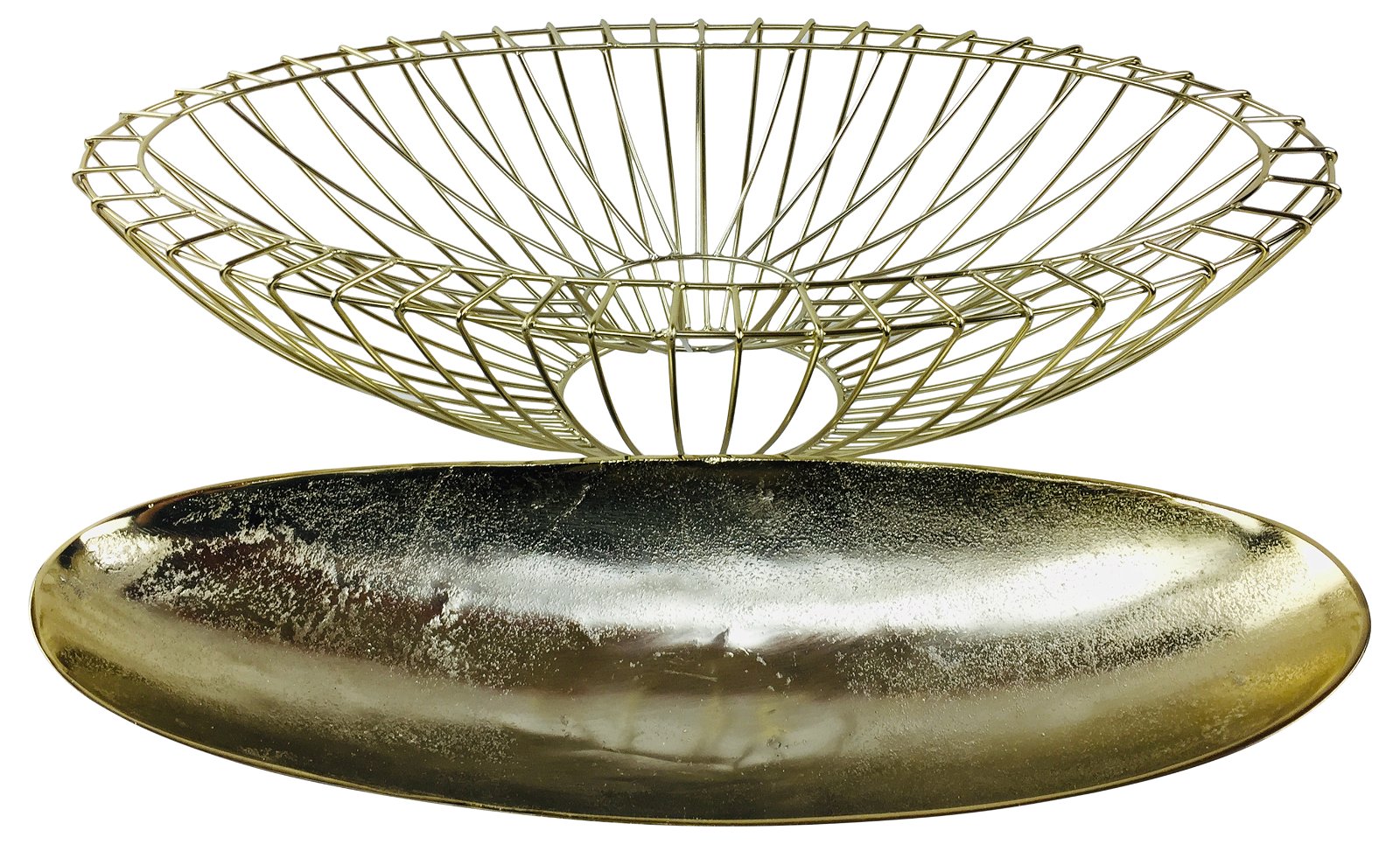 Gold Decorative Wire Bowl 58cm Willow and Wine