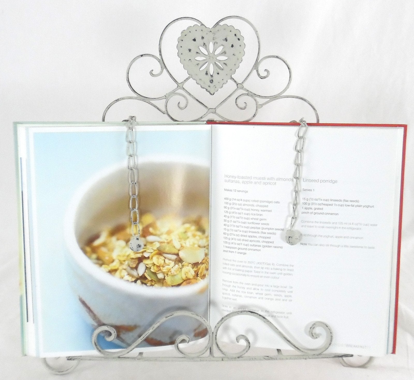 Grey Heart Cookery Book Holder Willow and Wine