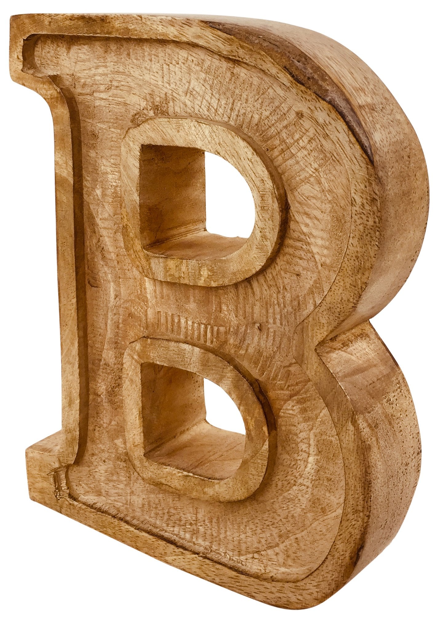 Hand Carved Wooden Embossed Letter B Willow and Wine
