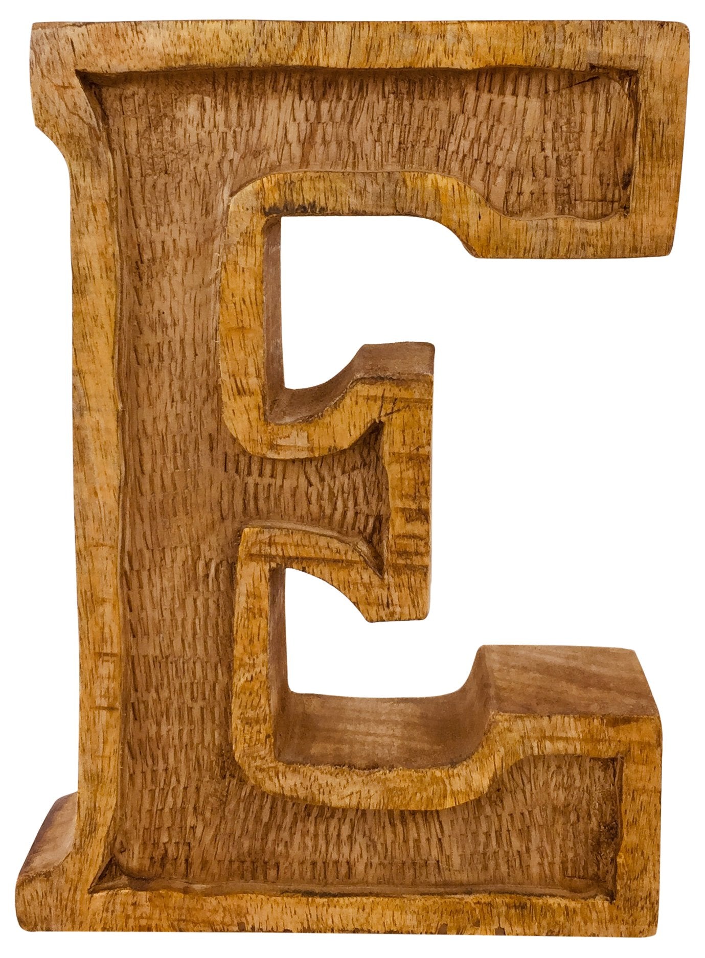 Hand Carved Wooden Embossed Letter E Willow and Wine