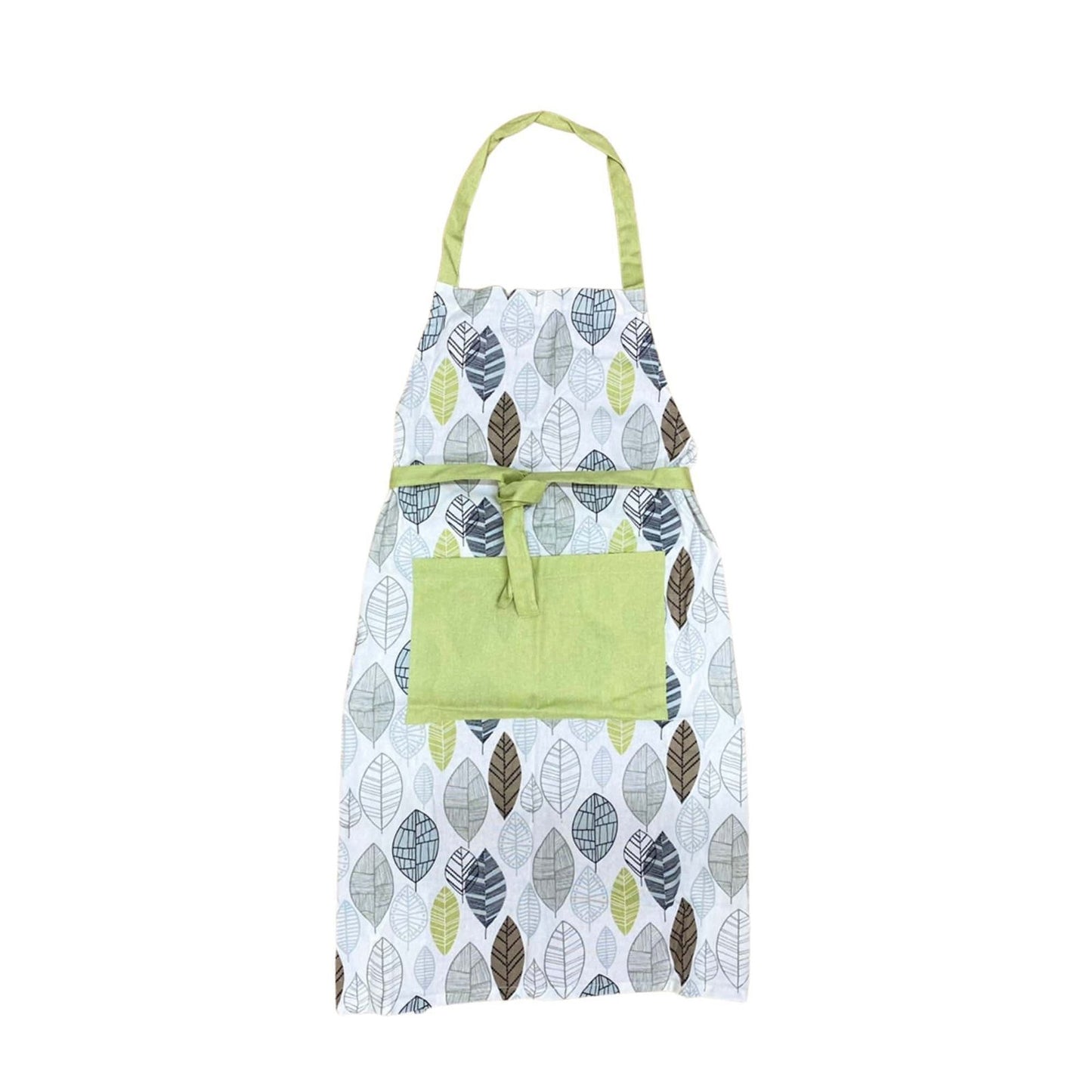 Kitchen Apron With Contemporary Green Leaf Print Design Willow and Wine