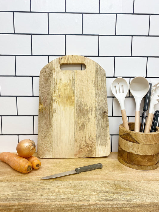 Natural Wood Chopping Board Willow and Wine