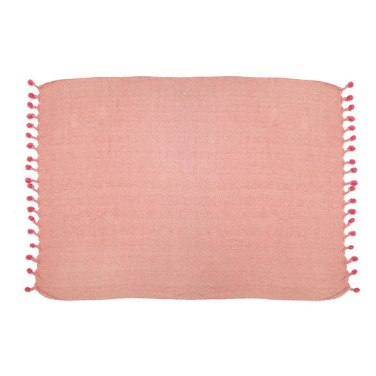 Nevada Pink Herringbone Blanket Throw Willow and Wine