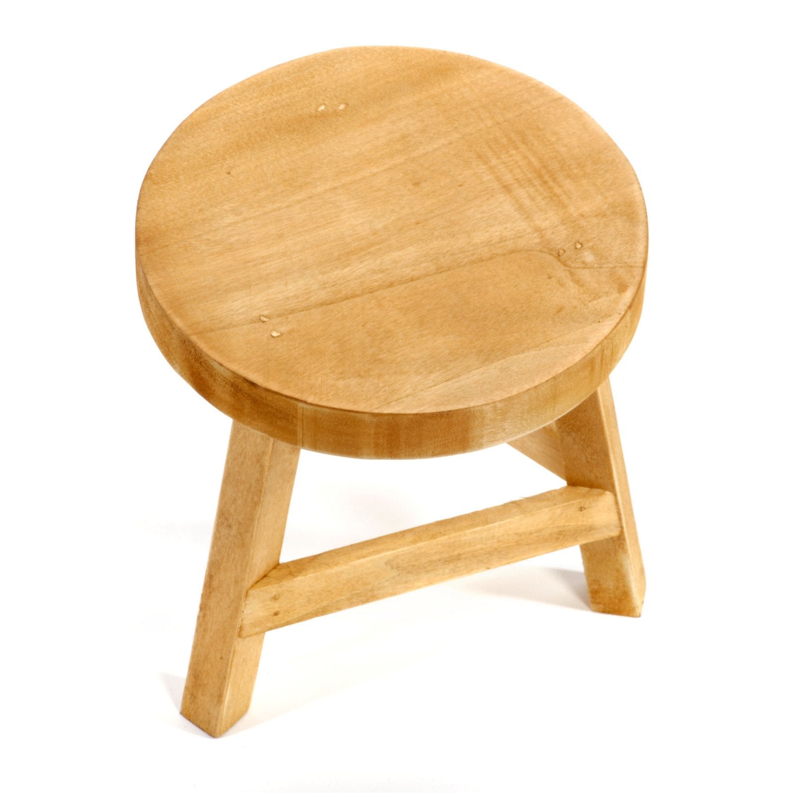 Plain Wood Three Legged Stool Standing at 23cm High Willow and Wine