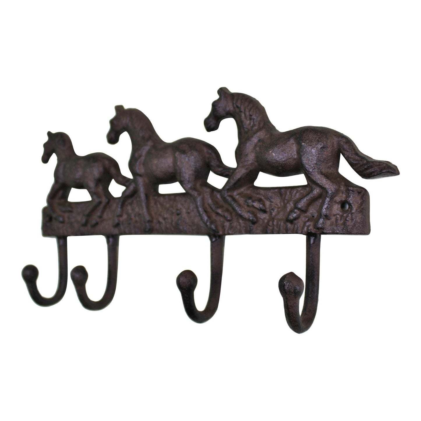 Rustic Cast Iron Wall Hooks, Three Horses Willow and Wine