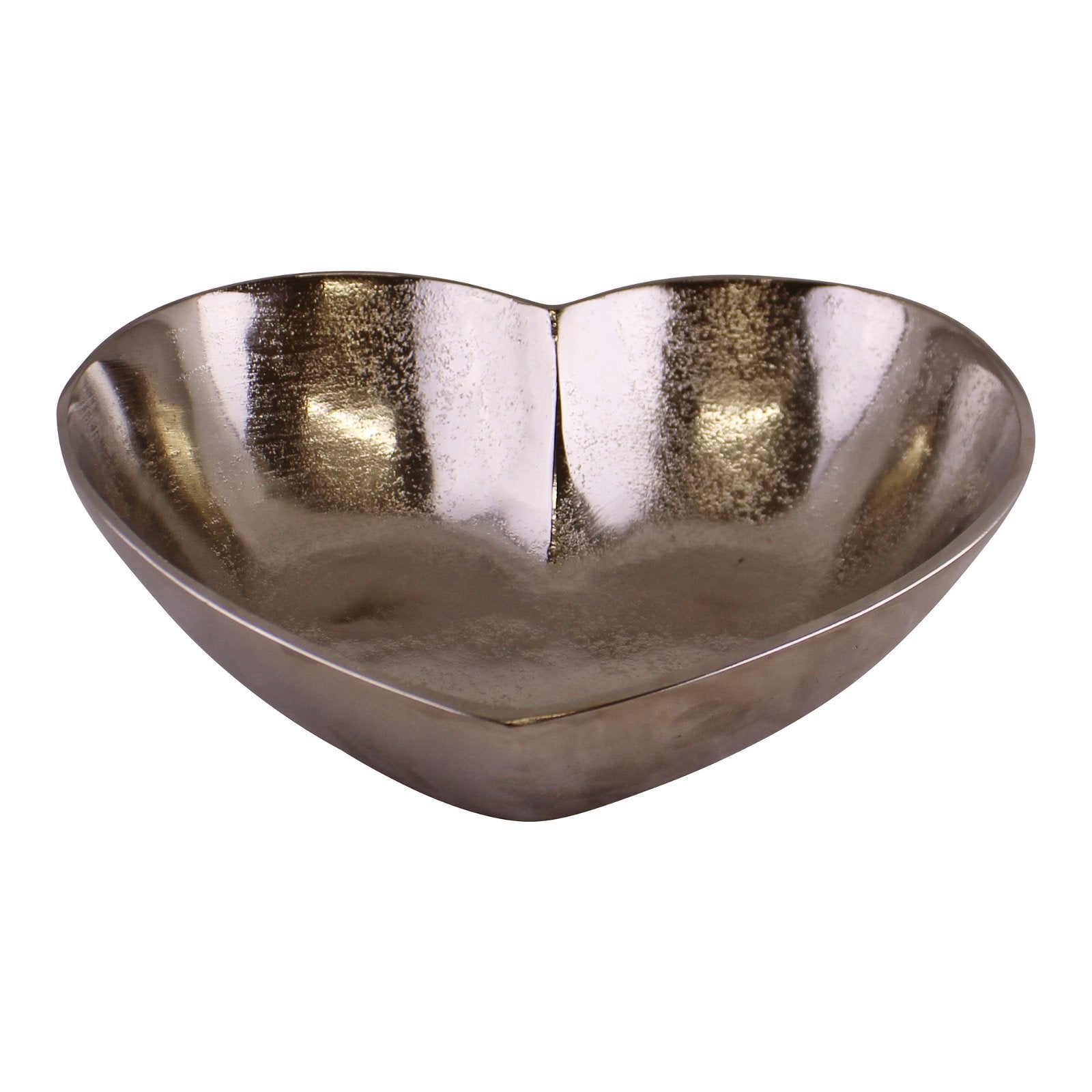 Silver Metal Heart Shaped Decorative Bowl Willow and Wine