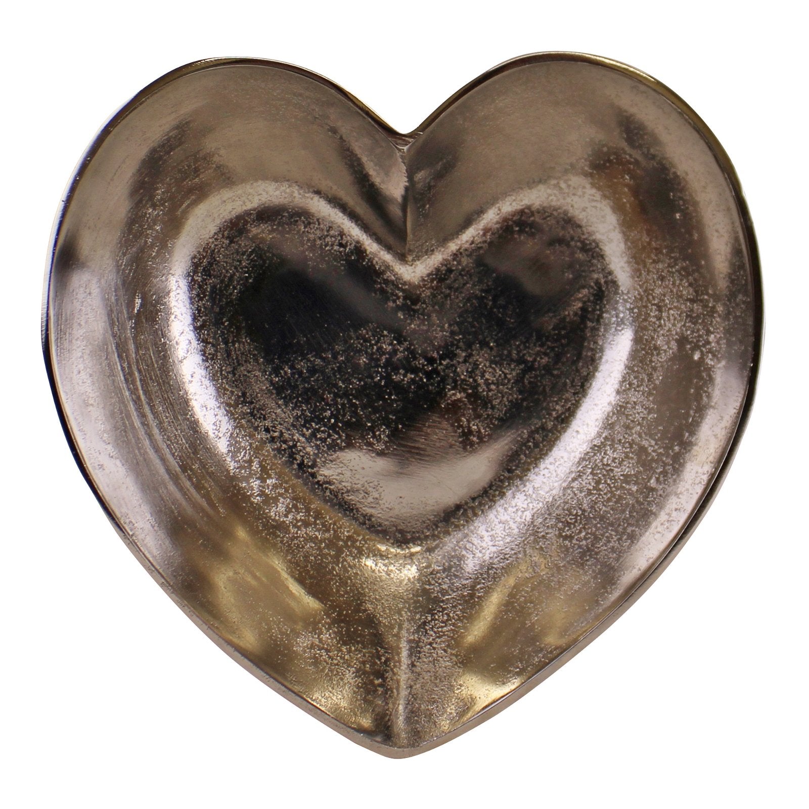 Silver Metal Heart Shaped Decorative Bowl Willow and Wine