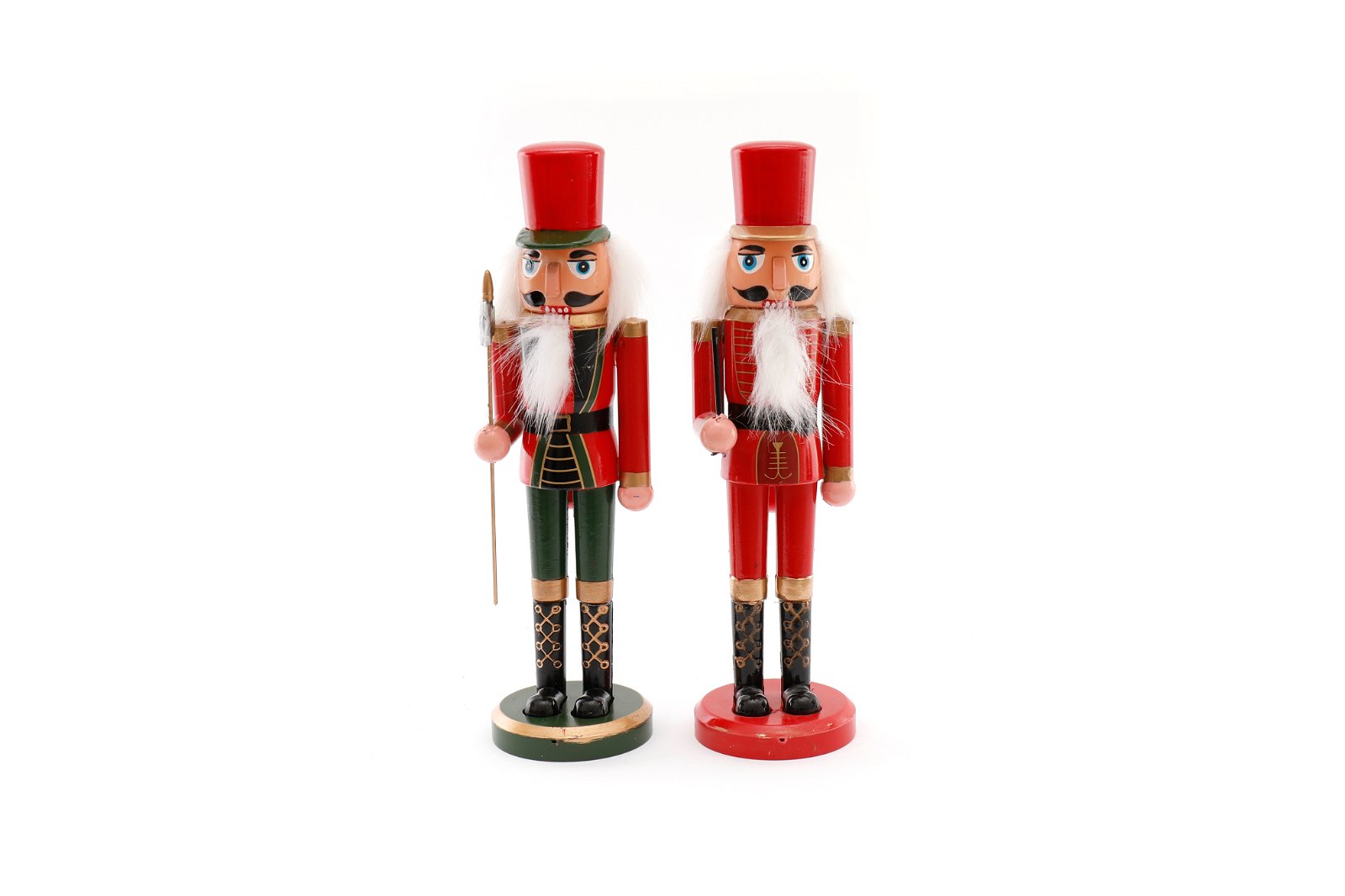 Two Standing Nutcracker Solider Ornaments Willow and Wine
