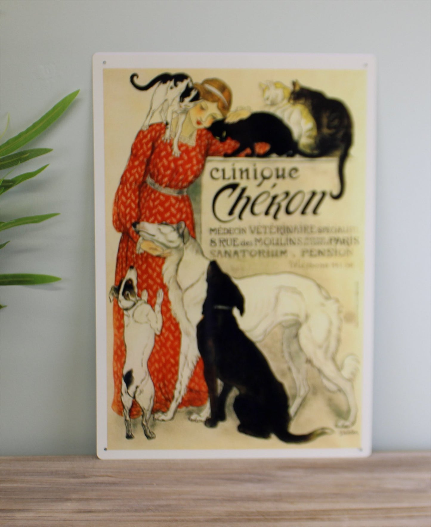 Vintage Metal Sign - Retro Advertising - Clinique Cheron Willow and Wine