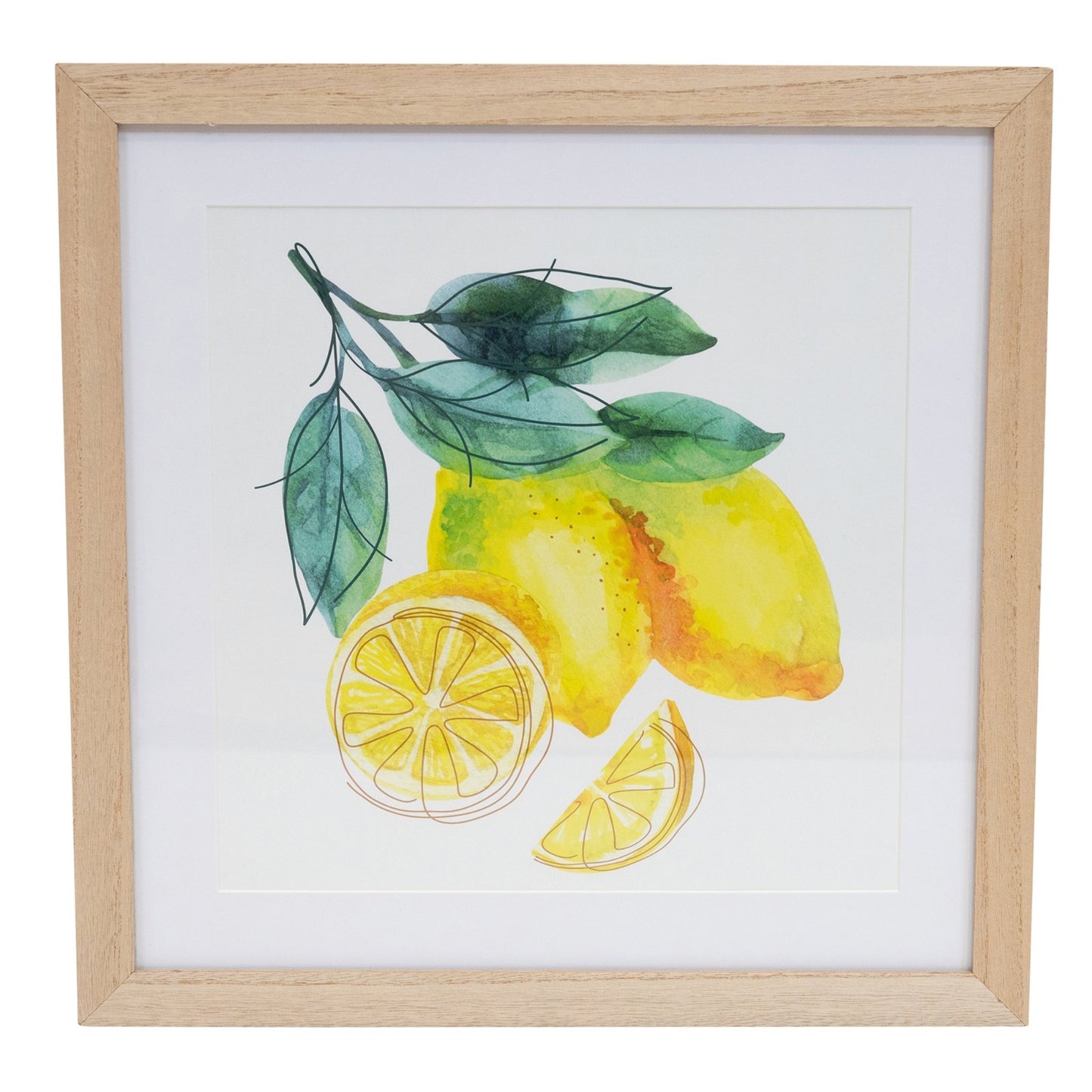 Watercolour Lemons Art In Frame Willow and Wine