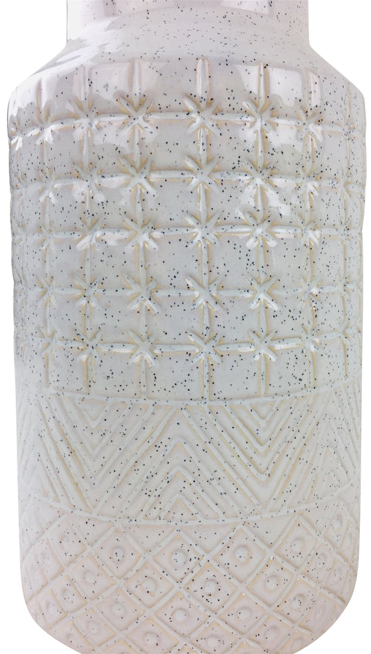 White Star Textured Stoneware Vase 30cm Willow and Wine