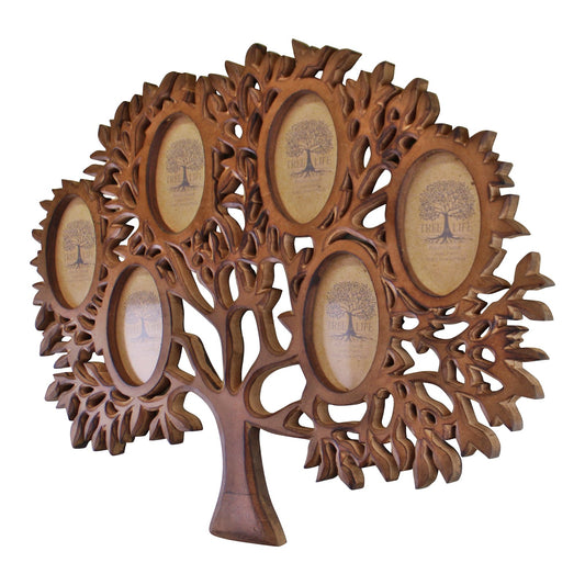 Wooden Multi Photo Frame, Tree Of Life Design Willow and Wine