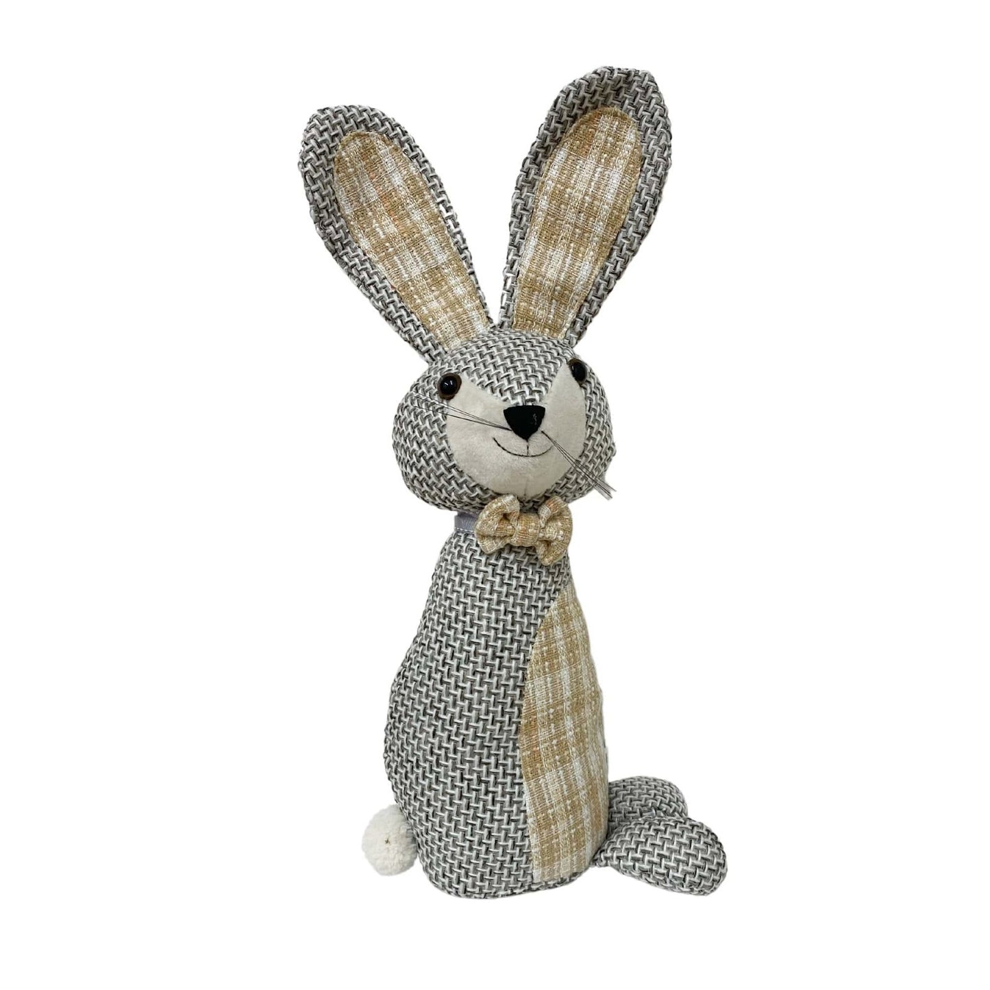 Woven Fabric Rabbit Doorstop Willow and Wine